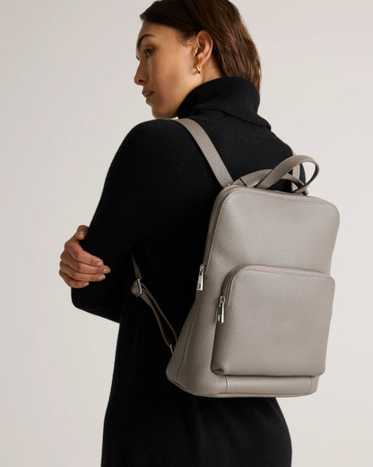 Italian Leather Convertible Backpack - One Size / Black