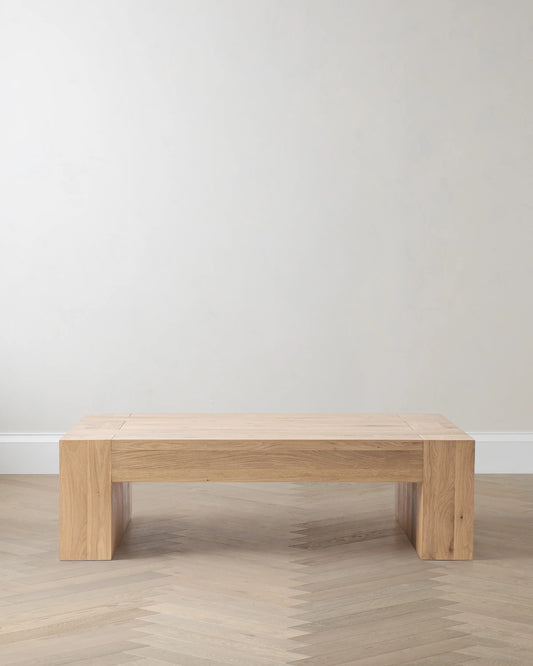 Reclaimed Oak Waterfall Coffee Table - 60" / Weathered Oak