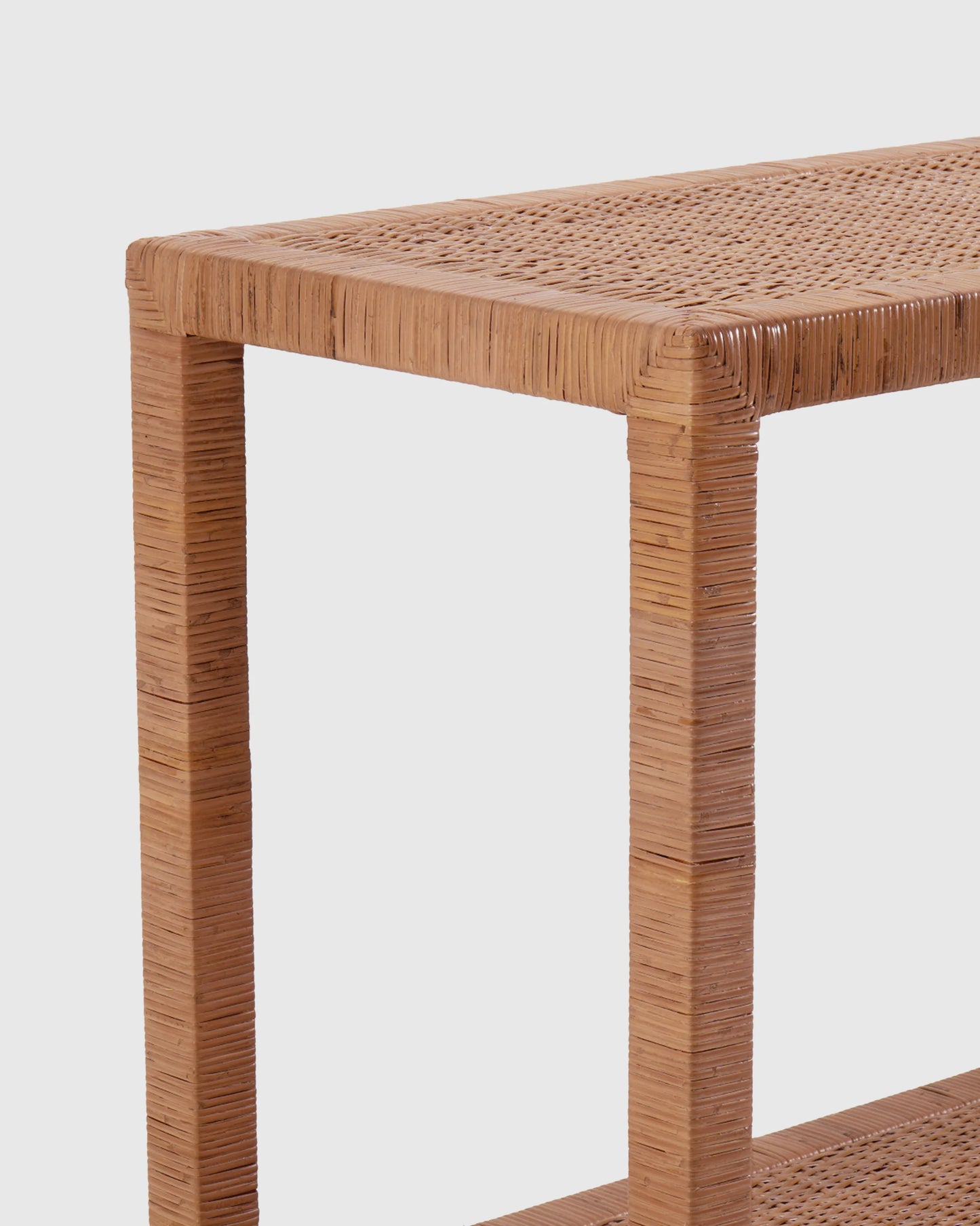 Handwoven Rattan Console Table - One Size / Natural