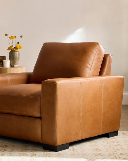Stillman Accent Chair in Leather - One Size / Auburn