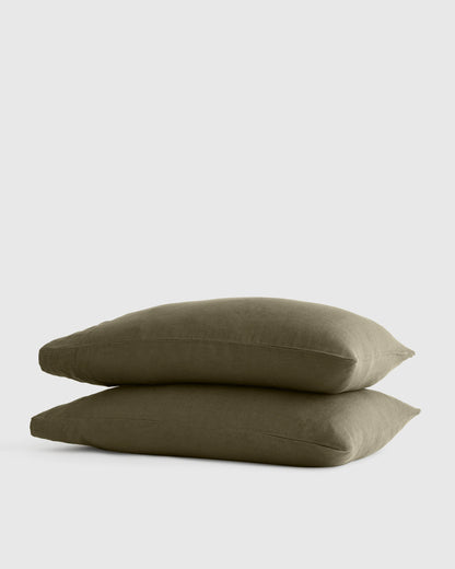 European Linen Pillowcase Set - Standard / White