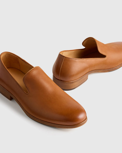 Crafted Leather Slip-On Loafer - 7 / Caramel