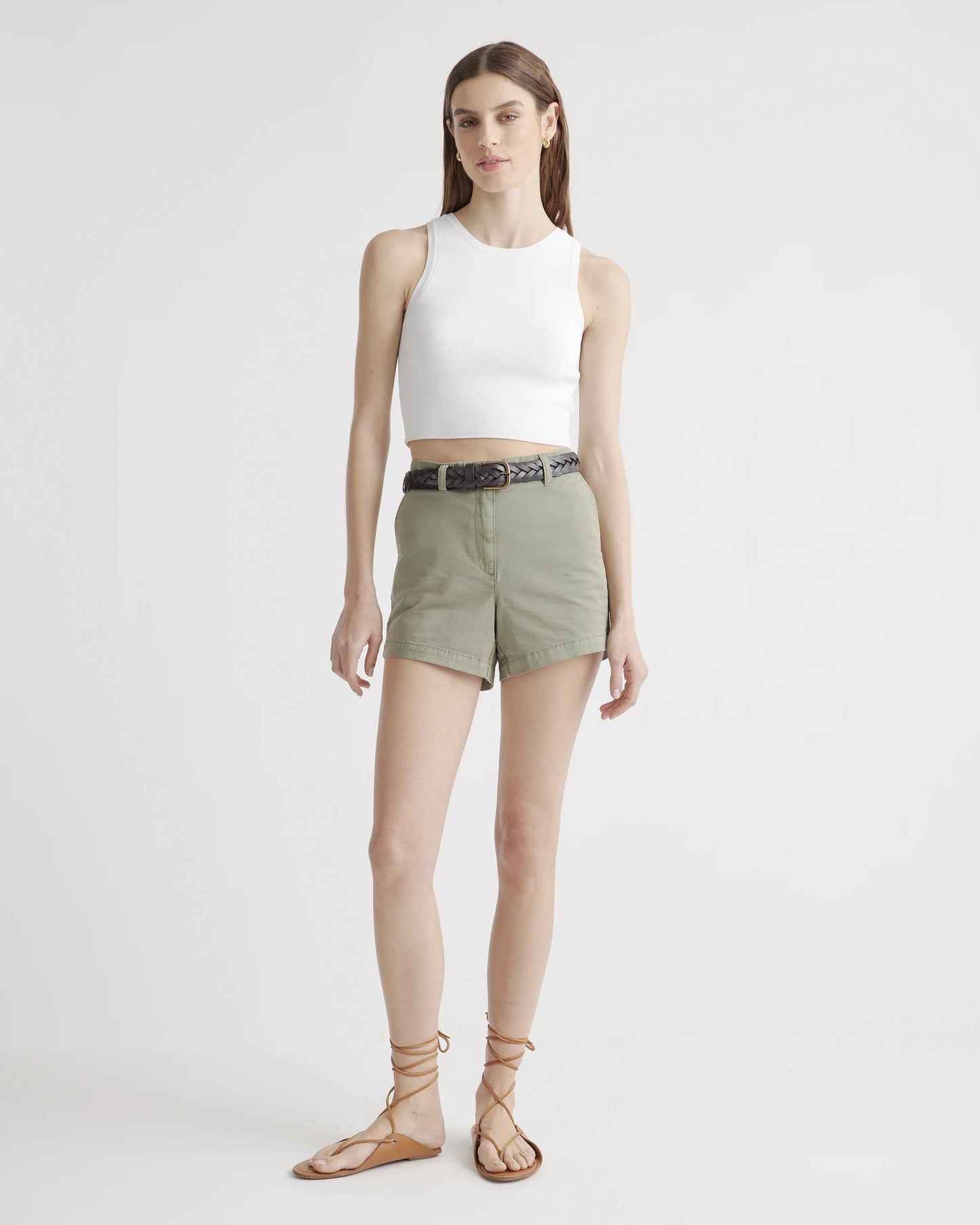 Organic Stretch Cotton Chino Shorts - 0 / Shell Pink