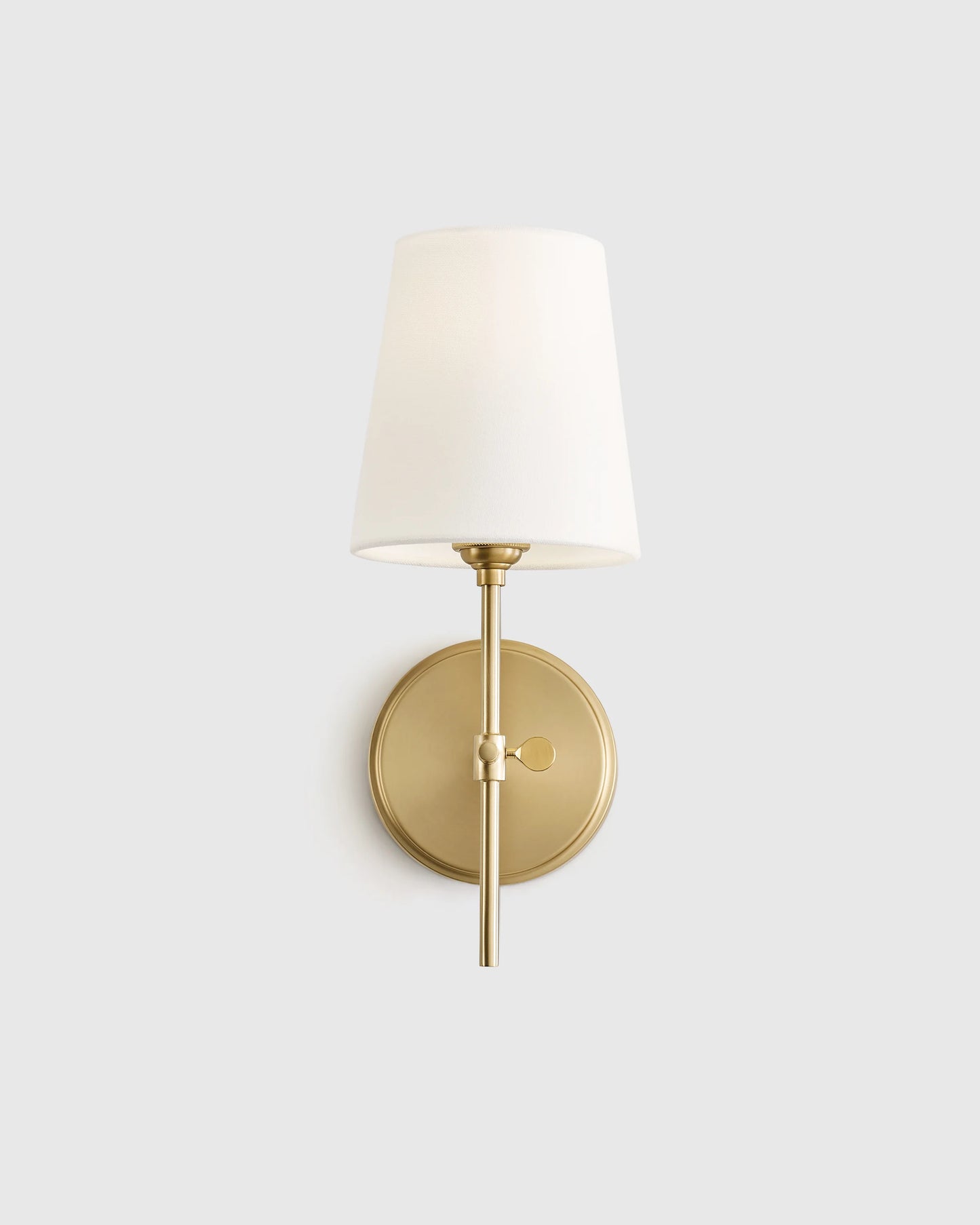 Linear Steel Sconce with Linen Shade - One Size / Brass