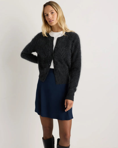 Lightweight Crepe A-Line Mini Skirt - XS / Moonstone Blue