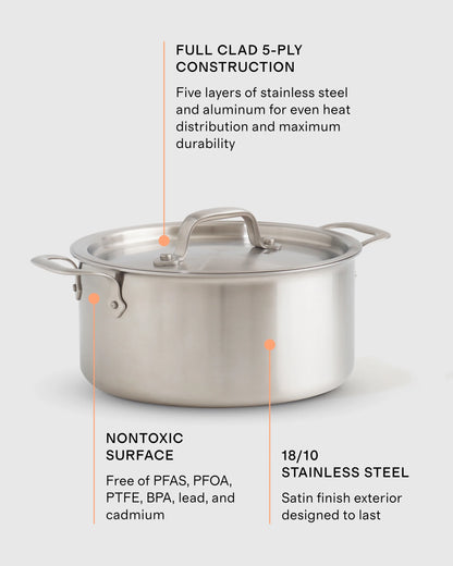 5-Ply Stainless Steel 8 Quart Stockpot - One Size / No Color