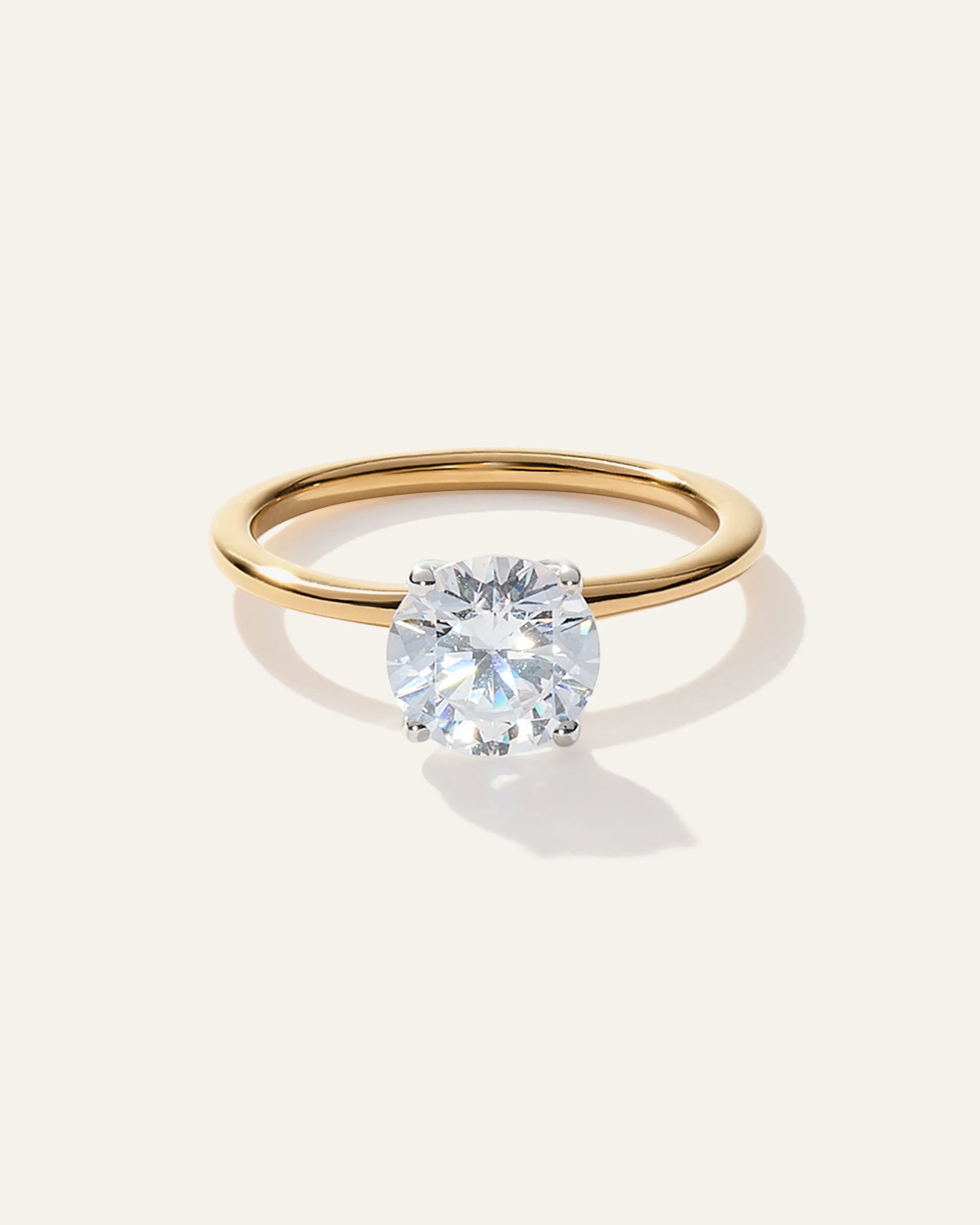 Lab Grown Diamond Round Petite Classic Engagement Ring - 1.50ct - 4 / Yellow Gold