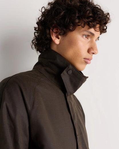Organic Waxed Cotton Barn Jacket - S / Rustic Olive