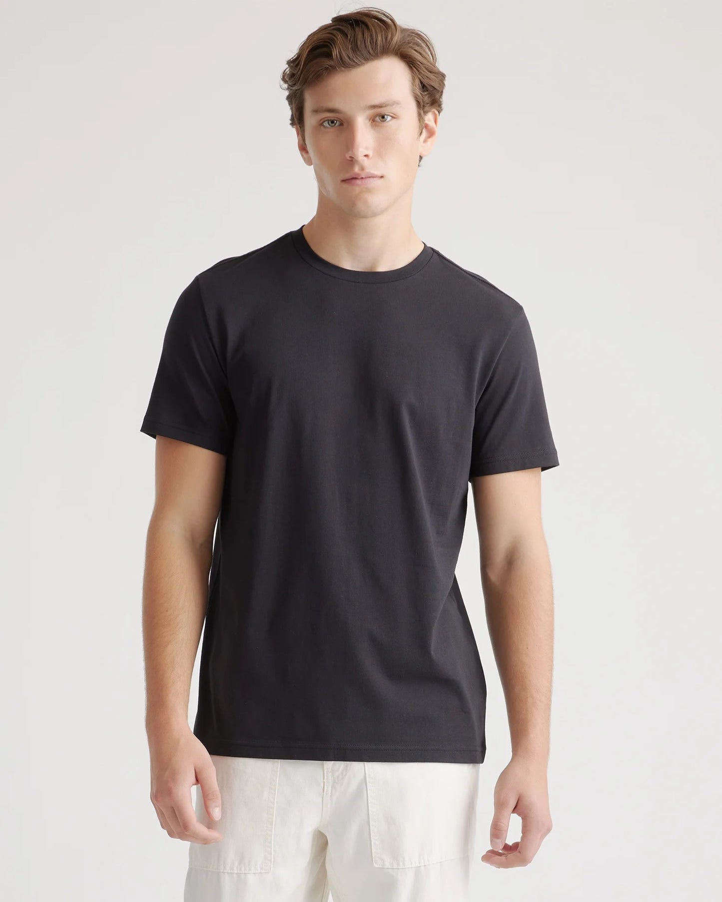 Cotton Modal Crew Neck Tee - S / Bold Black