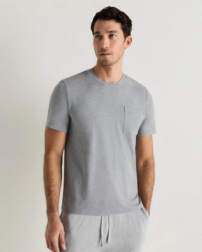 Bamboo Jersey Relaxed Lounge Tee - S / Heather Grey