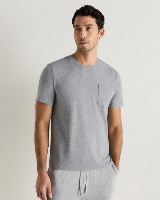 Bamboo Jersey Relaxed Lounge Tee - S / Heather Grey