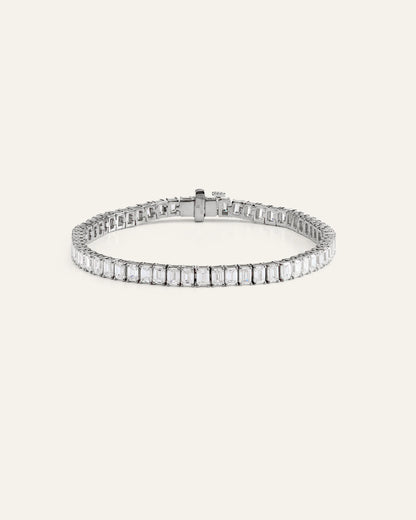 14K Gold Lab Grown Diamond North-South Emerald Tennis Bracelet - 10ctw - 6.5" / Yellow Gold