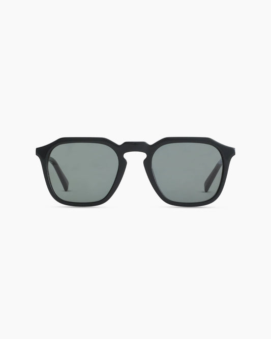 Jude Polarized Acetate Sunglasses - One Size / Black with Green lens