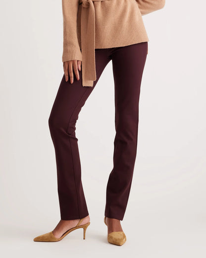 Ultra-Stretch Ponte Straight Leg Pants - XS / Morel Grey