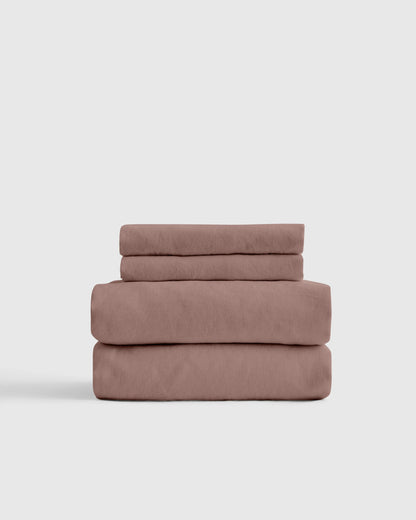 Organic Brushed Cotton Sheet Set - Twin / Toffee