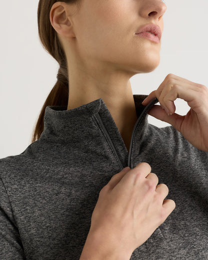 Flowknit Quarter-Zip Pullover - XS / Heather Deep Navy