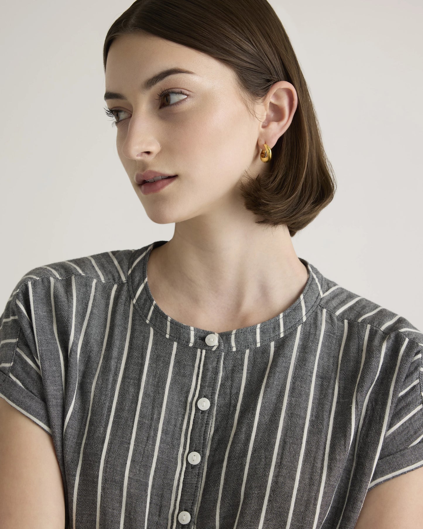 100% Organic Cotton Gauze Roll Sleeve Shirt - XS / Spiced Orange