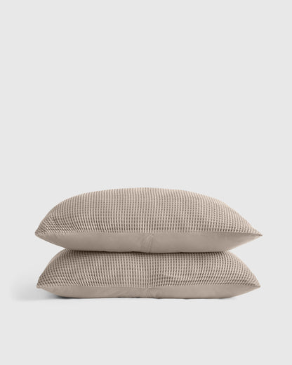 Organic Waffle Sham Set - Standard / White