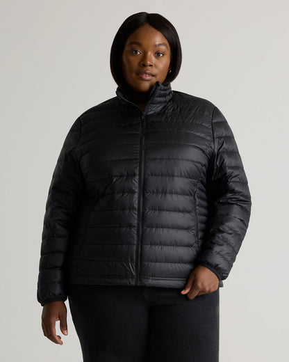 Lightweight Down Packable Puffer Jacket - 1X / Black