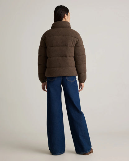 Mongolian Cashmere Puffer Jacket - XS / Brown