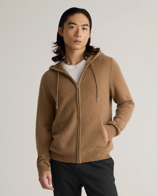 Mongolian Cashmere Full-Zip Hoodie - S / Teak