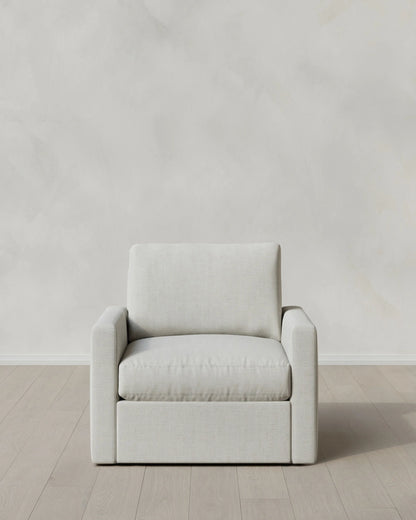 Brennan Swivel Chair in Performance Chenille Linen Blend - 32" / Slate