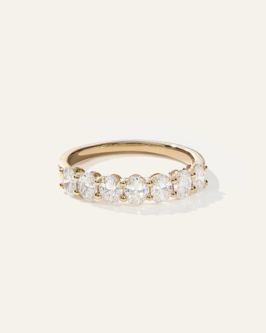 Lab Grown Diamond Oval Seven Stone Band - 4 / Yellow Gold
