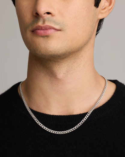 Cuban Curb Chain Necklace - 20" / Sterling Silver