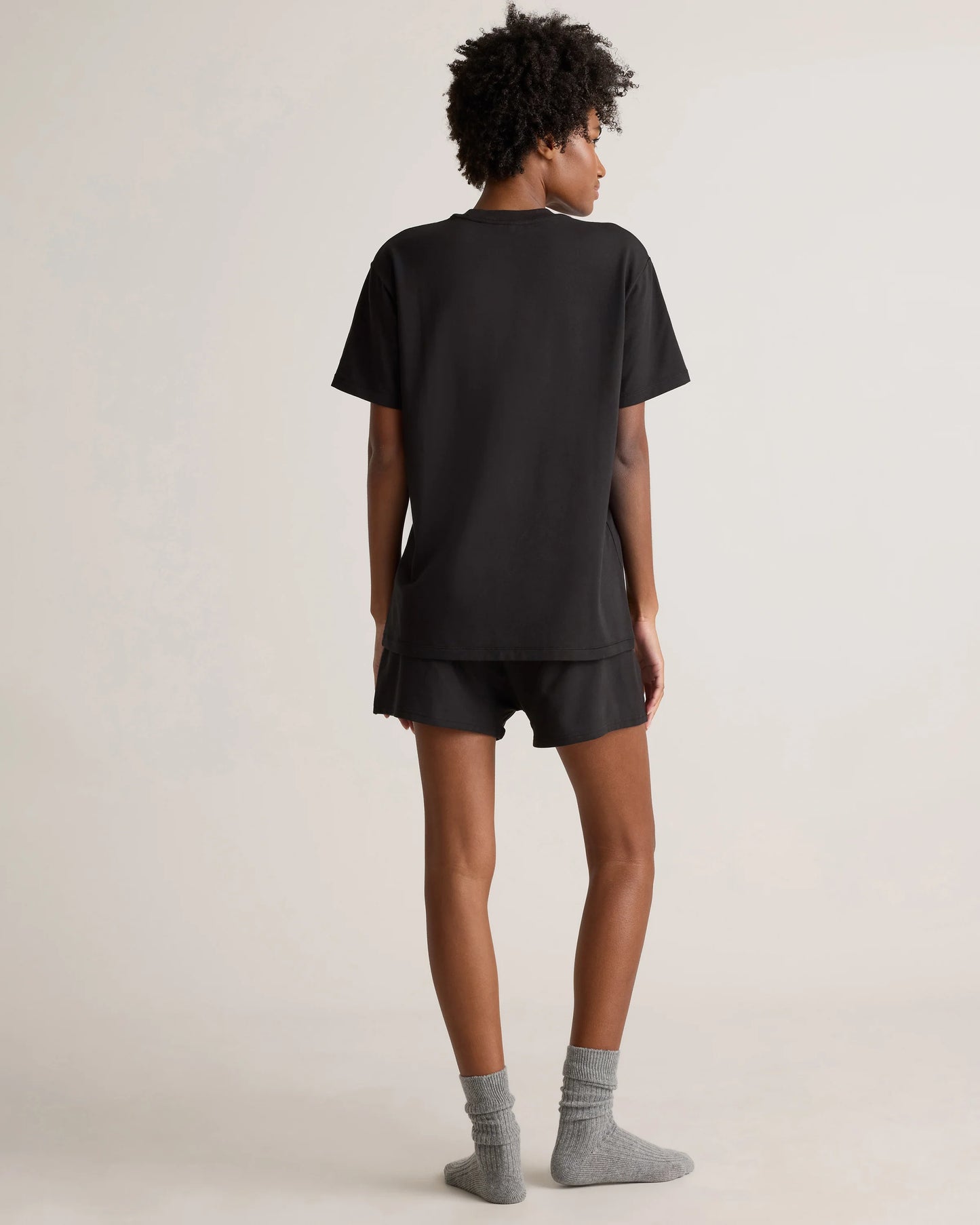 Dream Lounge Oversized Short Sleeve Pajama Set - XS / Bold Black