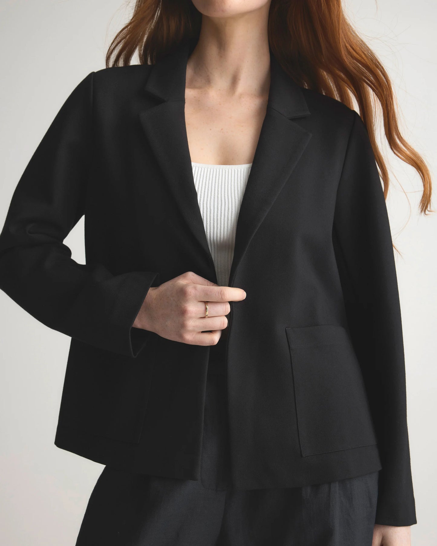 Ultra-Stretch Ponte Open Blazer - XS / Black
