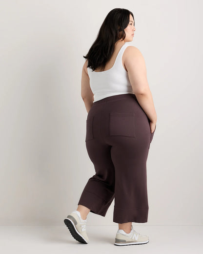 SuperSoft Fleece Cropped Wide Leg Pants - 1X / Heather Grey