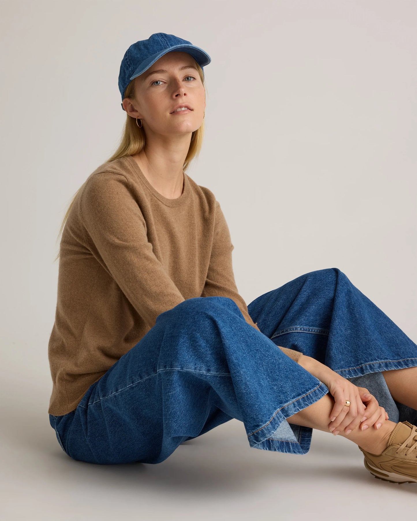 Mongolian Cashmere Crewneck Sweater - XS / Ivory