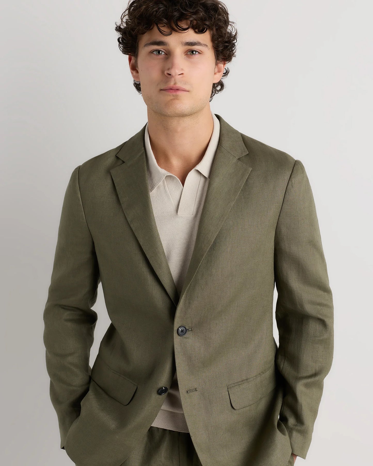 100% European Linen Blazer - XS / French Blue