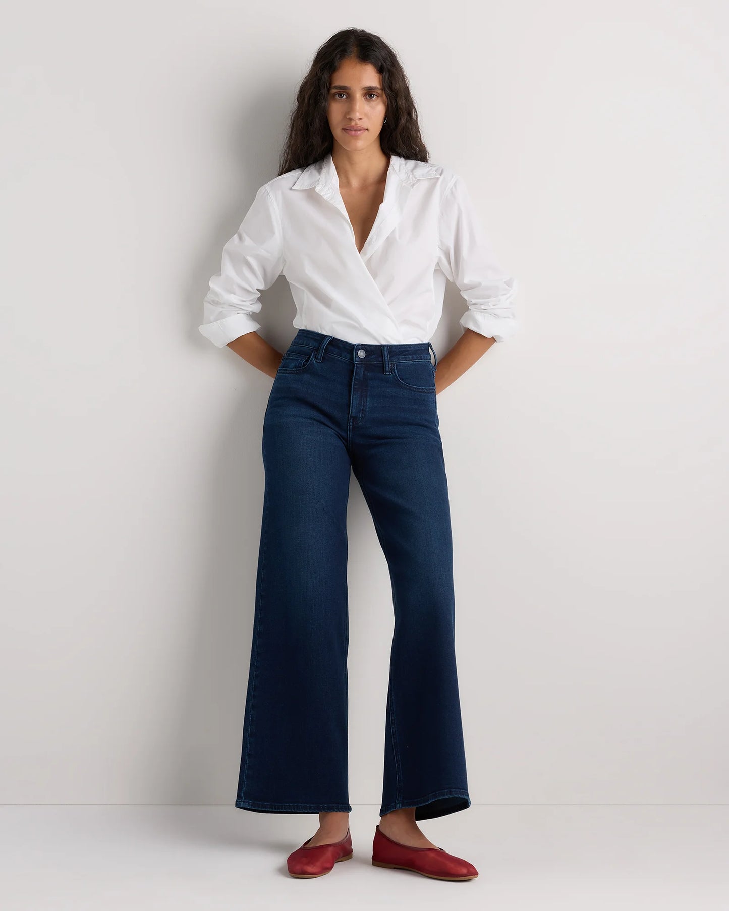 Luna Stretch Wide Leg Jeans - 24 / Frosted Blue