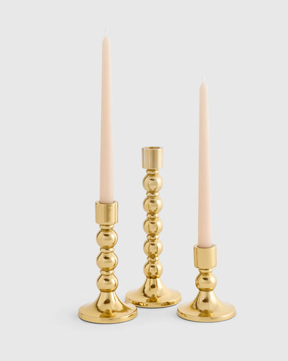 Brass Candlestick Holders (Set of 3) - Set of 3 / Brass