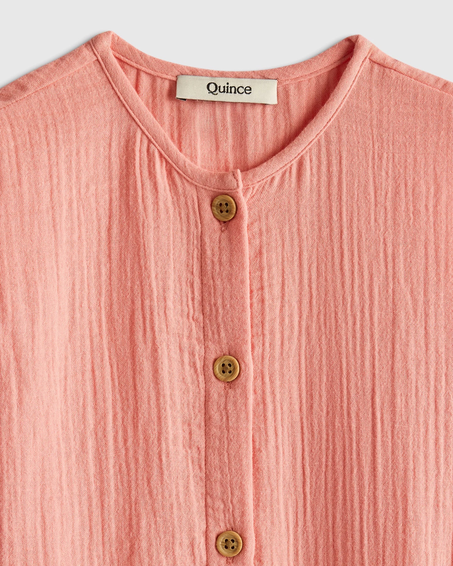 Organic Cotton Gauze Romper - 0-3M / Coral Blush