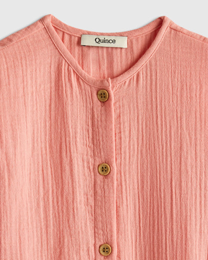 Organic Cotton Gauze Romper - 0-3M / Coral Blush