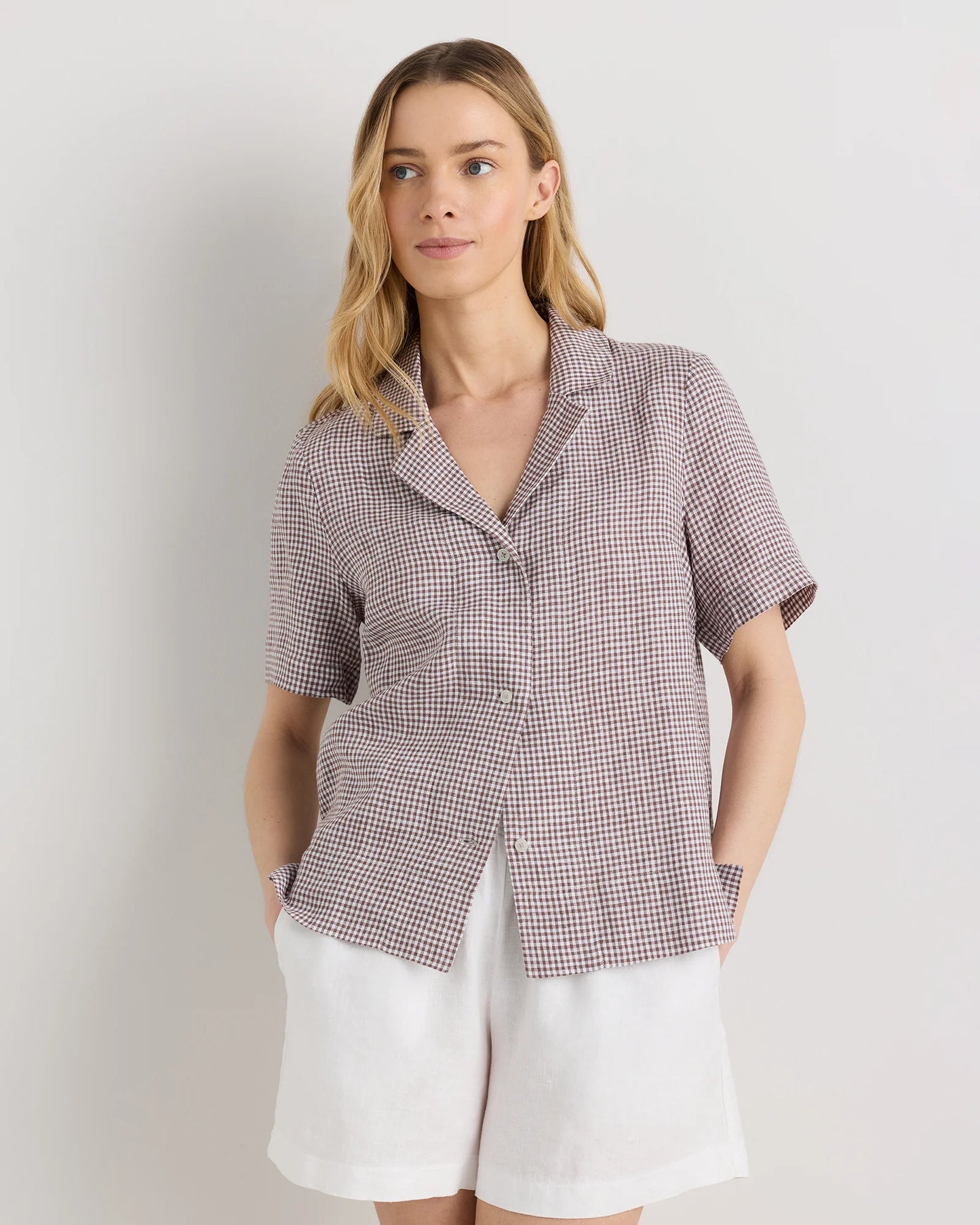 100% European Linen Short Sleeve Shirt - XS / Moonstone Blue