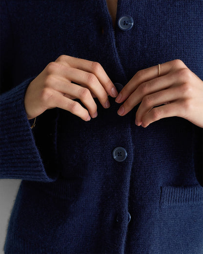 Mongolian Cashmere Structured Cardigan - XS / Oatmeal