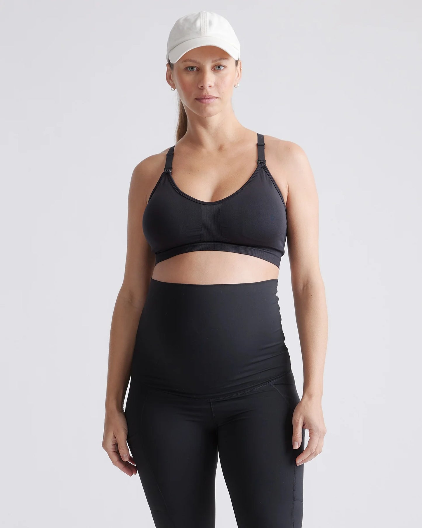 Seamless Low Impact Maternity & Nursing Sports Bra - XS / Navy