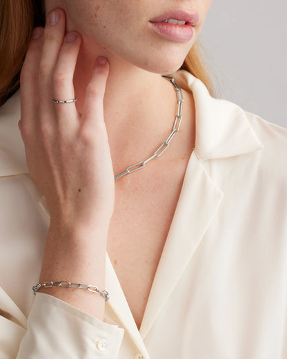 Bold Paperclip Chain Necklace - One Size / Gold Vermeil