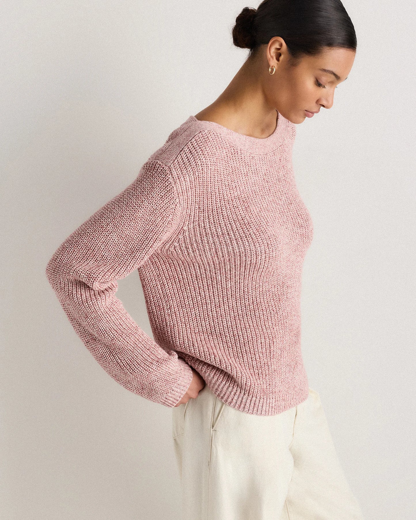100% Organic Cotton Fisherman Boatneck Sweater - XS / Navy