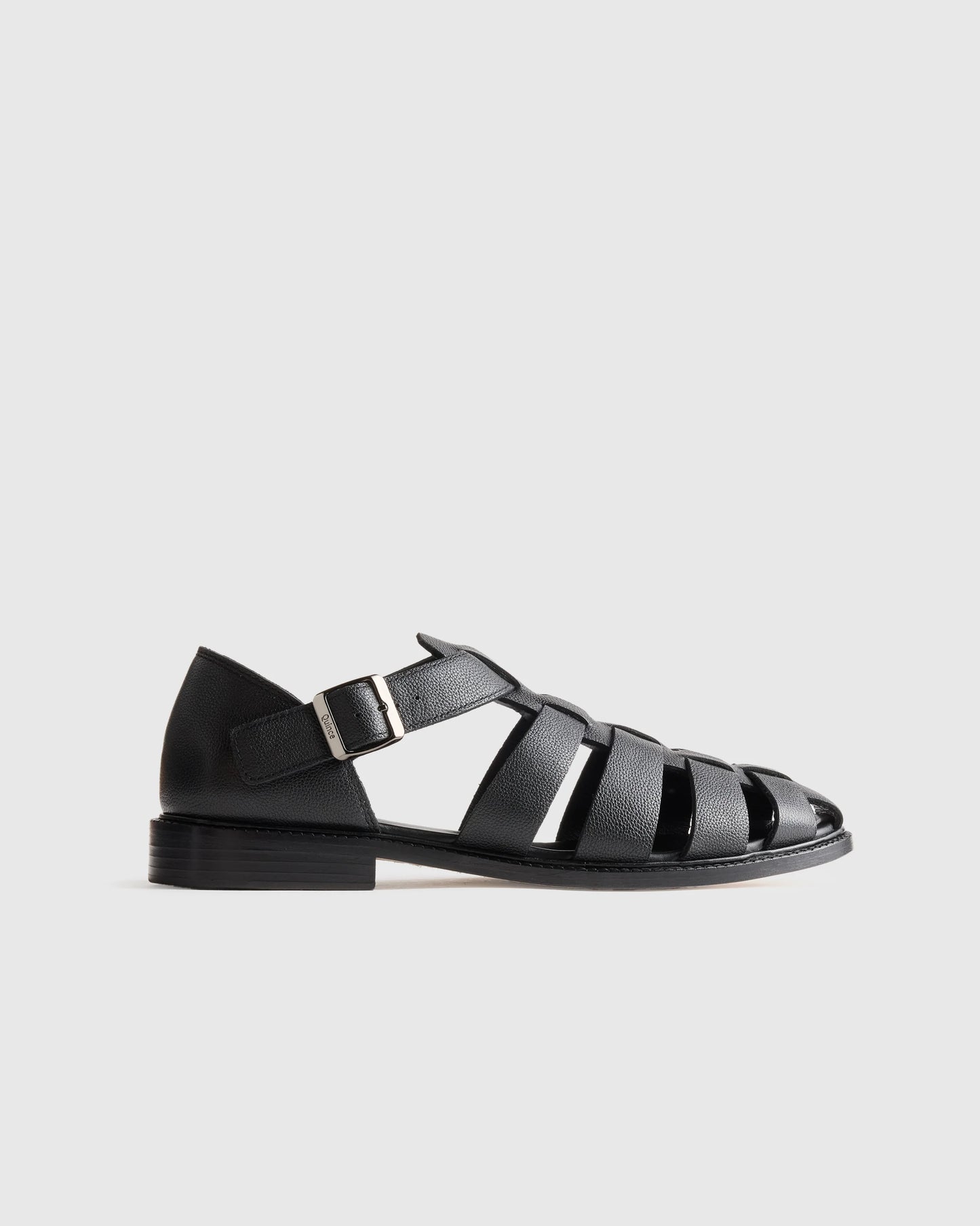 Calfskin Leather Fisherman Sandal - 7 / Black