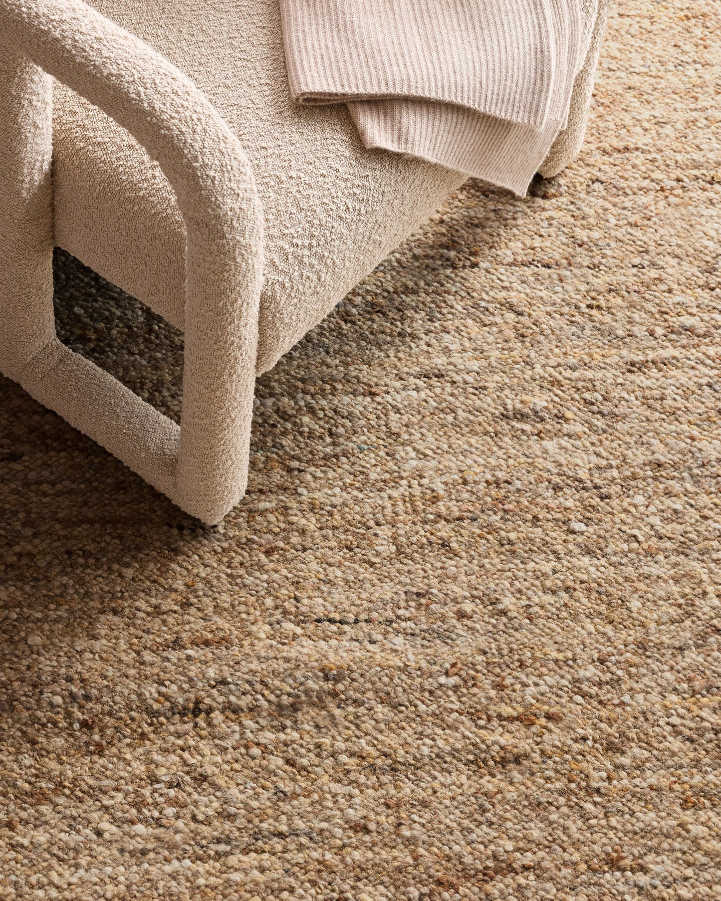 Liam Handwoven Wool Boucle Rug - 5' x 8' / Brown