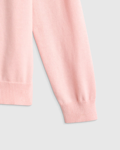 100% Organic Cotton Crewneck Cardigan - 6 / Ivory