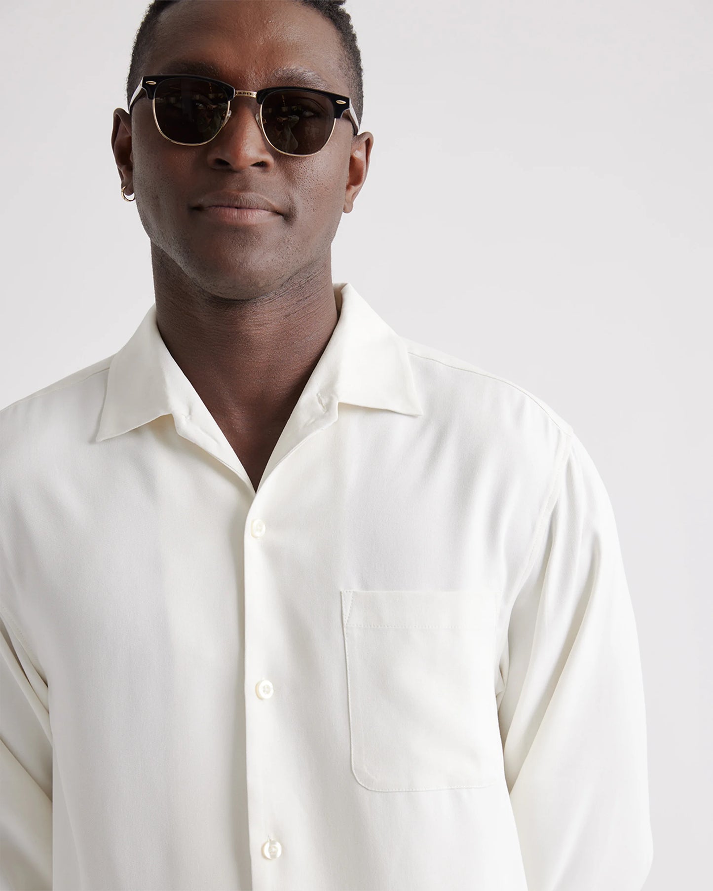 Avery Polarized Acetate Sunglasses - One Size / Clear Slate with Grey lens