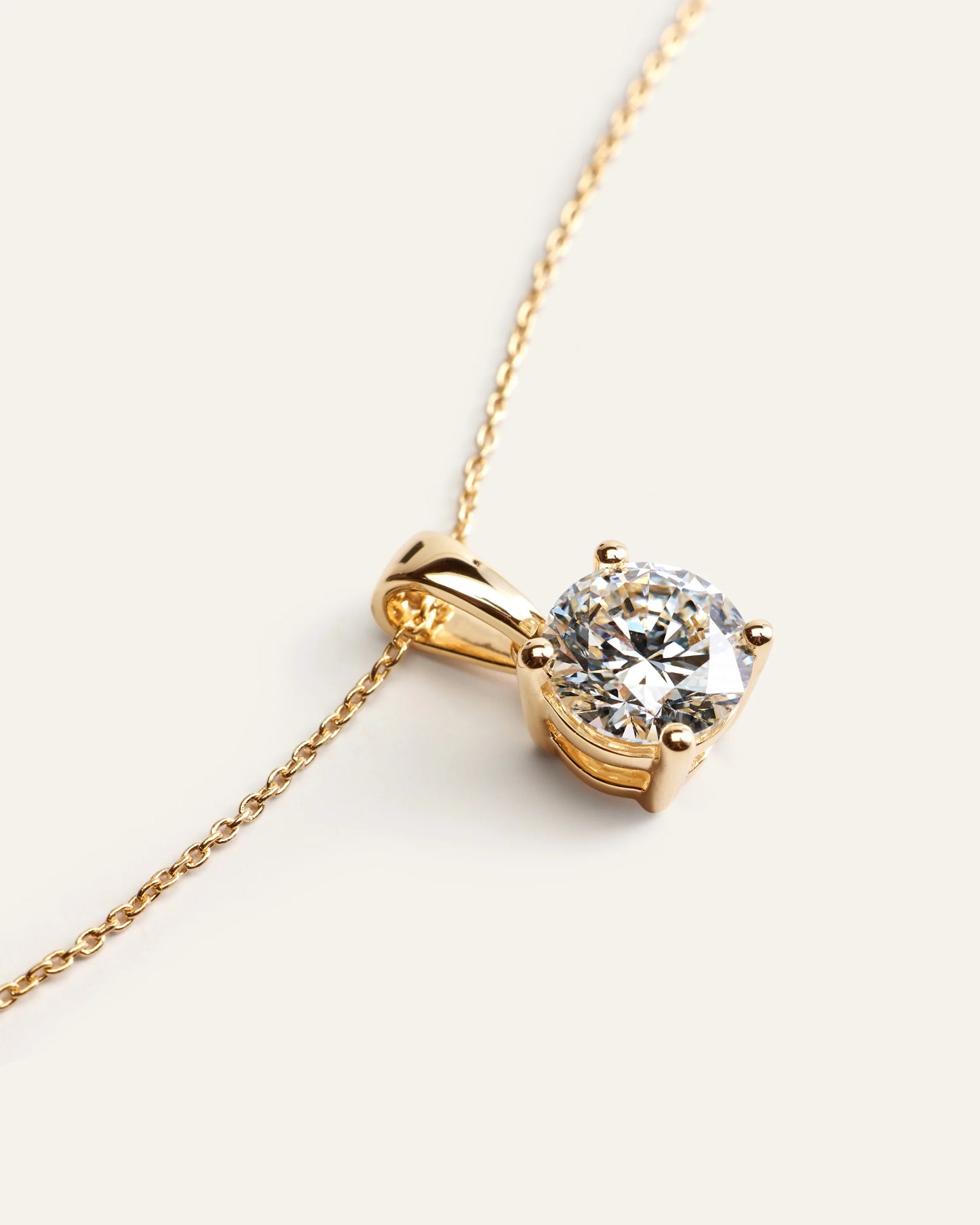 14K Gold Lab Grown Diamond Solitaire Pendant - 2ct - One Size / Yellow Gold