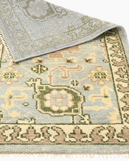 Saoirse Hand-Knotted Wool Rug - 3' x 5' / Light Blue