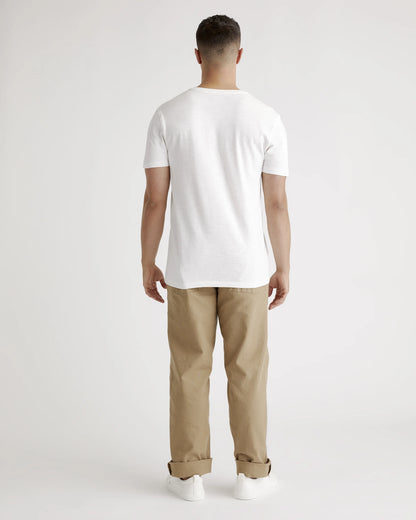 100% Organic Cotton Slub V-Neck Tee - S / Heather Grey