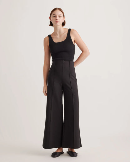 Ultra-Stretch Ponte Super Wide Leg Ankle Pants - XS / Olive